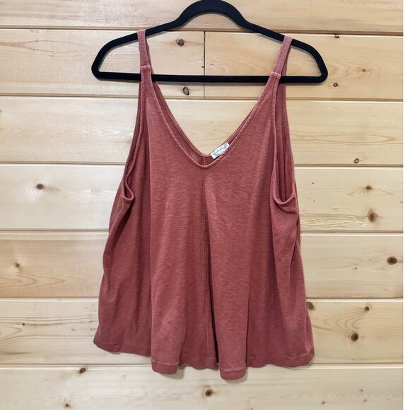 Free People Intimately Rust Ribbed Tank Top Women’s M Sleeveless Boho Cami - Picture 1 of 4
